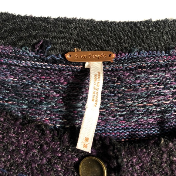Free People Purple Button-Up Cardigan sz Medium - Picture 2 of 6